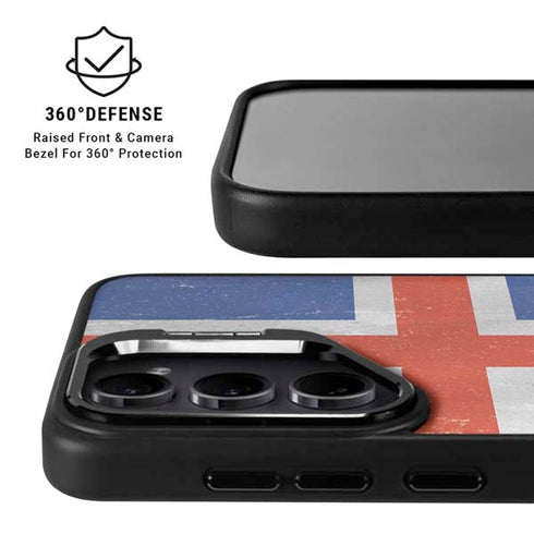 Iceland Flag Distressed Galaxy S25 Ultra Kickstand Case